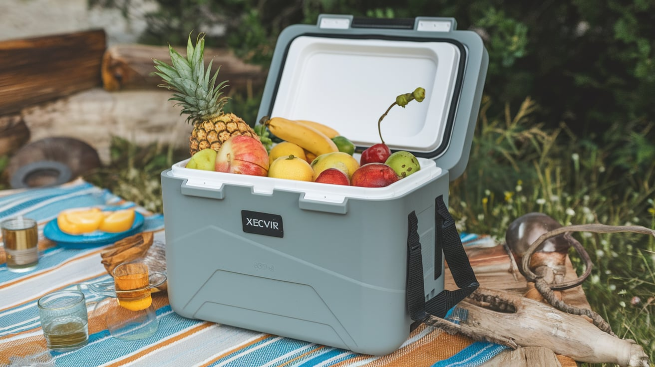 Xecvkr Three-Layer Insulated Portable Cooler Box